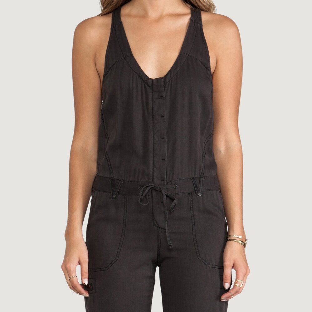 Free People Utilitarian Jumpsuit — Washed Black, Size 4 - Picture 3 of 8
